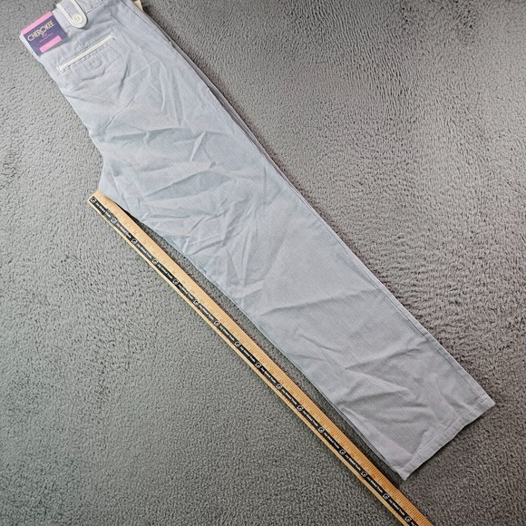 NWT Cherokee Pants Women Size 16 30x30 Adjustable Waist Blue White Striped - Picture 12 of 15